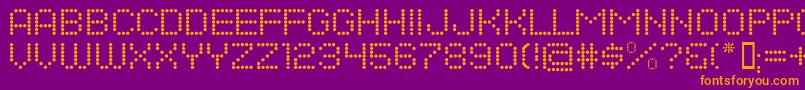 Шрифт Dotsallfornow – оранжевые шрифты на фиолетовом фоне