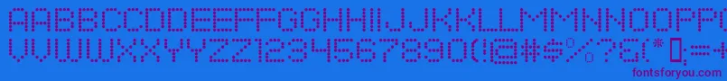Dotsallfornow Font – Purple Fonts on Blue Background