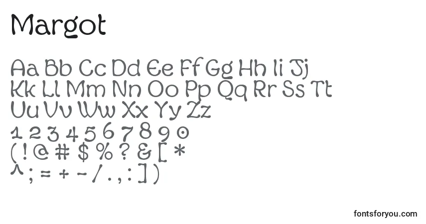 Шрифт Margot – алфавит, цифры, специальные символы
