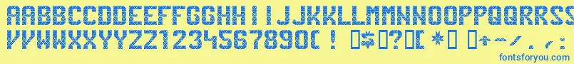 Penn Font – Blue Fonts on Yellow Background