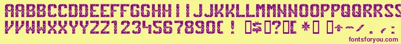 Penn Font – Purple Fonts on Yellow Background