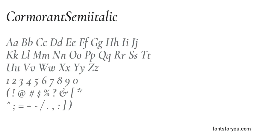 Schriftart CormorantSemiitalic – Alphabet, Zahlen, spezielle Symbole