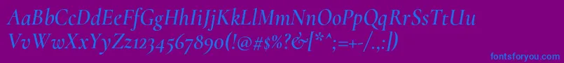 fuente CormorantSemiitalic – Fuentes Azules Sobre Fondo Morado