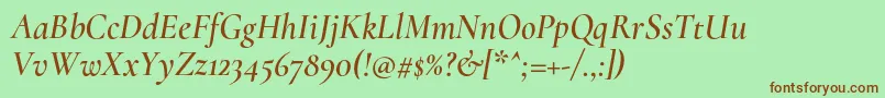 CormorantSemiitalic Font – Brown Fonts on Green Background