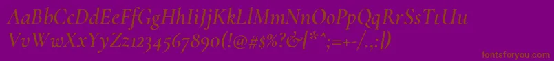 CormorantSemiitalic Font – Brown Fonts on Purple Background