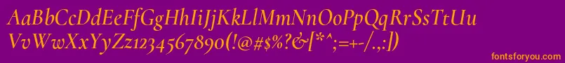 CormorantSemiitalic Font – Orange Fonts on Purple Background