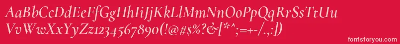 CormorantSemiitalic Font – Pink Fonts on Red Background