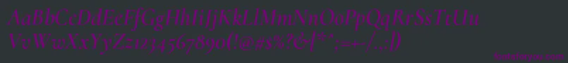 fuente CormorantSemiitalic – Fuentes Moradas Sobre Fondo Negro