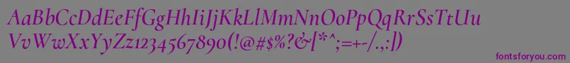CormorantSemiitalic Font – Purple Fonts on Gray Background