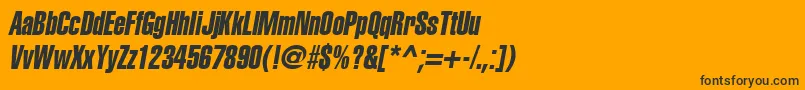 AglettericaextracompressedOblique Font – Black Fonts on Orange Background