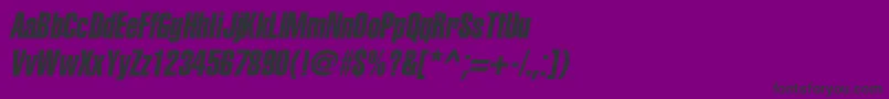 AglettericaextracompressedOblique Font – Black Fonts on Purple Background