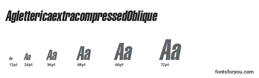 Größen der Schriftart AglettericaextracompressedOblique
