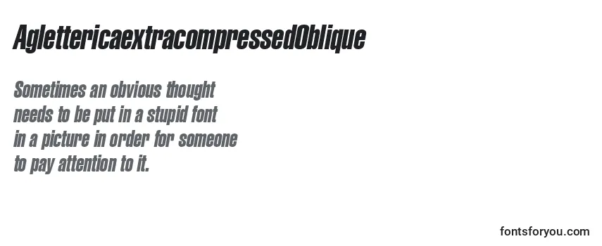 AglettericaextracompressedOblique Font