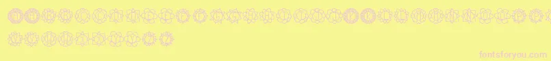 FloreadaSt Font – Pink Fonts on Yellow Background