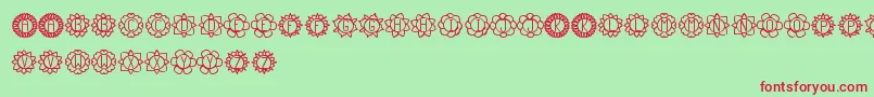 FloreadaSt Font – Red Fonts on Green Background