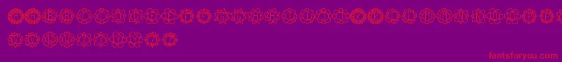 FloreadaSt Font – Red Fonts on Purple Background