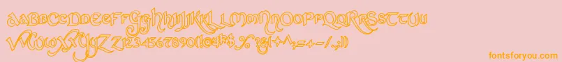 StCharlesHollow Font – Orange Fonts on Pink Background