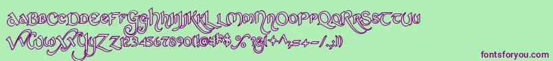 StCharlesHollow Font – Purple Fonts on Green Background