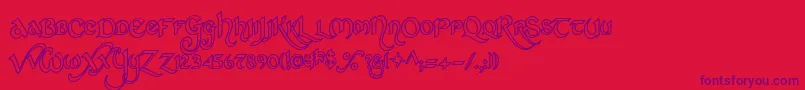 StCharlesHollow-Schriftart – Violette Schriften auf rotem Hintergrund