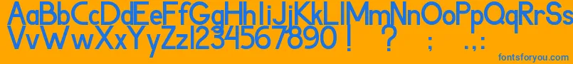 Agoestoesan Font – Blue Fonts on Orange Background