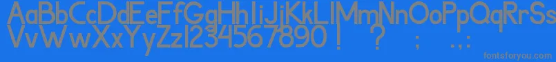 フォントAgoestoesan – 青い背景に灰色の文字