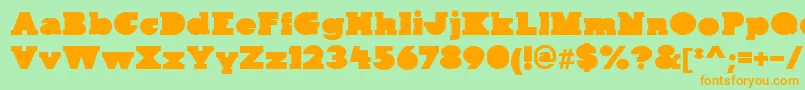 KaineBlock Font – Orange Fonts on Green Background