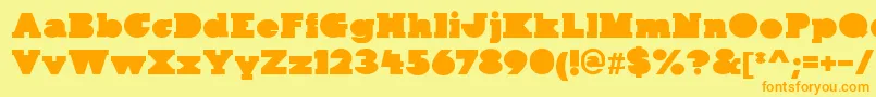 KaineBlock Font – Orange Fonts on Yellow Background