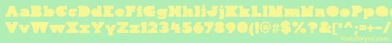 KaineBlock Font – Yellow Fonts on Green Background