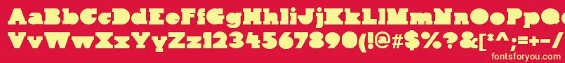 KaineBlock Font – Yellow Fonts on Red Background