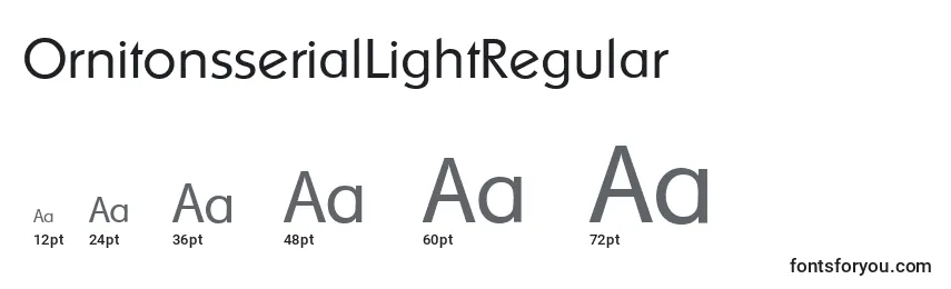 Размеры шрифта OrnitonsserialLightRegular