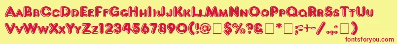 フォントFrankfurterHltitcNormal – 赤い文字の黄色い背景