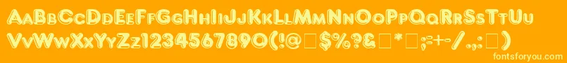 FrankfurterHltitcNormal-Schriftart – Gelbe Schriften auf orangefarbenem Hintergrund