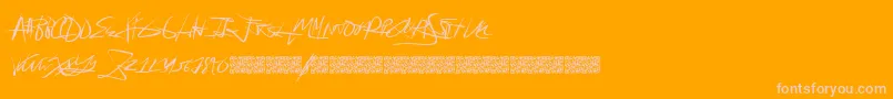 Forsale-Schriftart – Rosa Schriften auf orangefarbenem Hintergrund