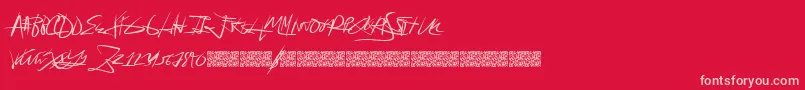 Fonte Forsale – fontes rosa em um fundo vermelho