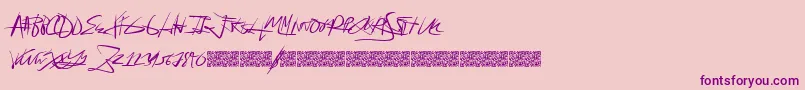 Forsale-Schriftart – Violette Schriften auf rosa Hintergrund