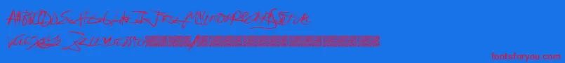 Forsale-Schriftart – Rote Schriften auf blauem Hintergrund