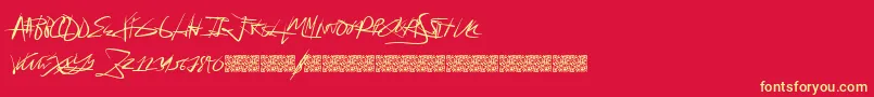 Forsale-Schriftart – Gelbe Schriften auf rotem Hintergrund