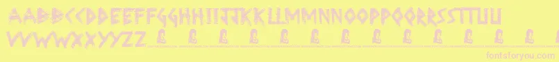 WrongTracks Font – Pink Fonts on Yellow Background