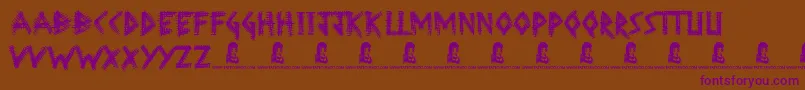 WrongTracks Font – Purple Fonts on Brown Background