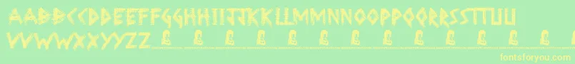 WrongTracks Font – Yellow Fonts on Green Background