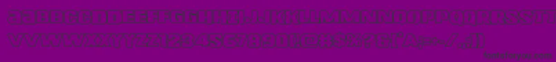 フォントLefthandlukeboldout – 紫の背景に黒い文字