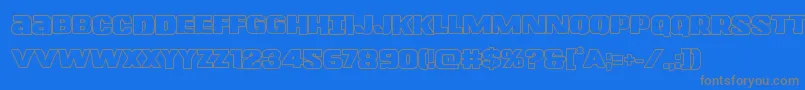 Lefthandlukeboldout Font – Gray Fonts on Blue Background