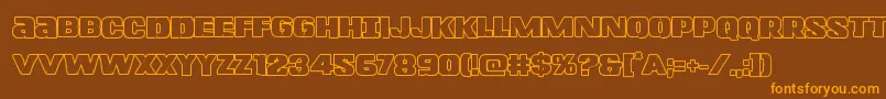 Lefthandlukeboldout Font – Orange Fonts on Brown Background