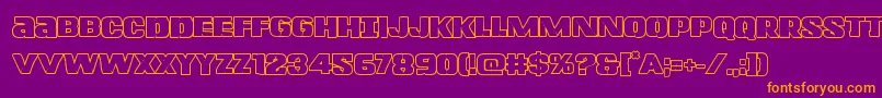 Lefthandlukeboldout Font – Orange Fonts on Purple Background