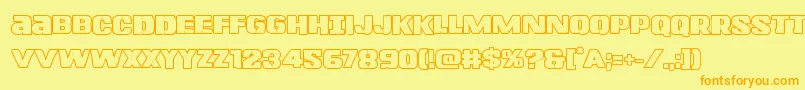 Lefthandlukeboldout Font – Orange Fonts on Yellow Background