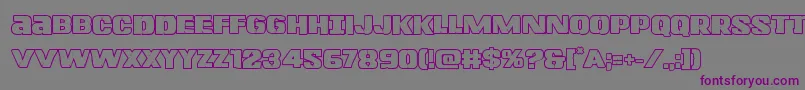 Lefthandlukeboldout Font – Purple Fonts on Gray Background