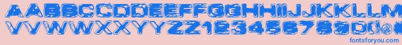 VtcCoppakroma Font – Blue Fonts on Pink Background