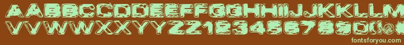 VtcCoppakroma Font – Green Fonts on Brown Background