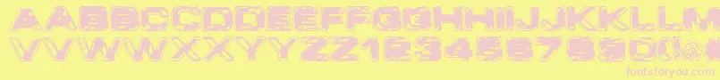 VtcCoppakroma Font – Pink Fonts on Yellow Background