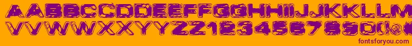 VtcCoppakroma Font – Purple Fonts on Orange Background